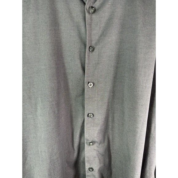 Men's XL Gray Solid Gap Button-Up Dress Shirt - Stylish Long Sleeve Formal Shirt - Picture 3 of 9